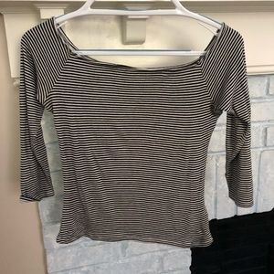 Size S black/white striped Mossimo crop top